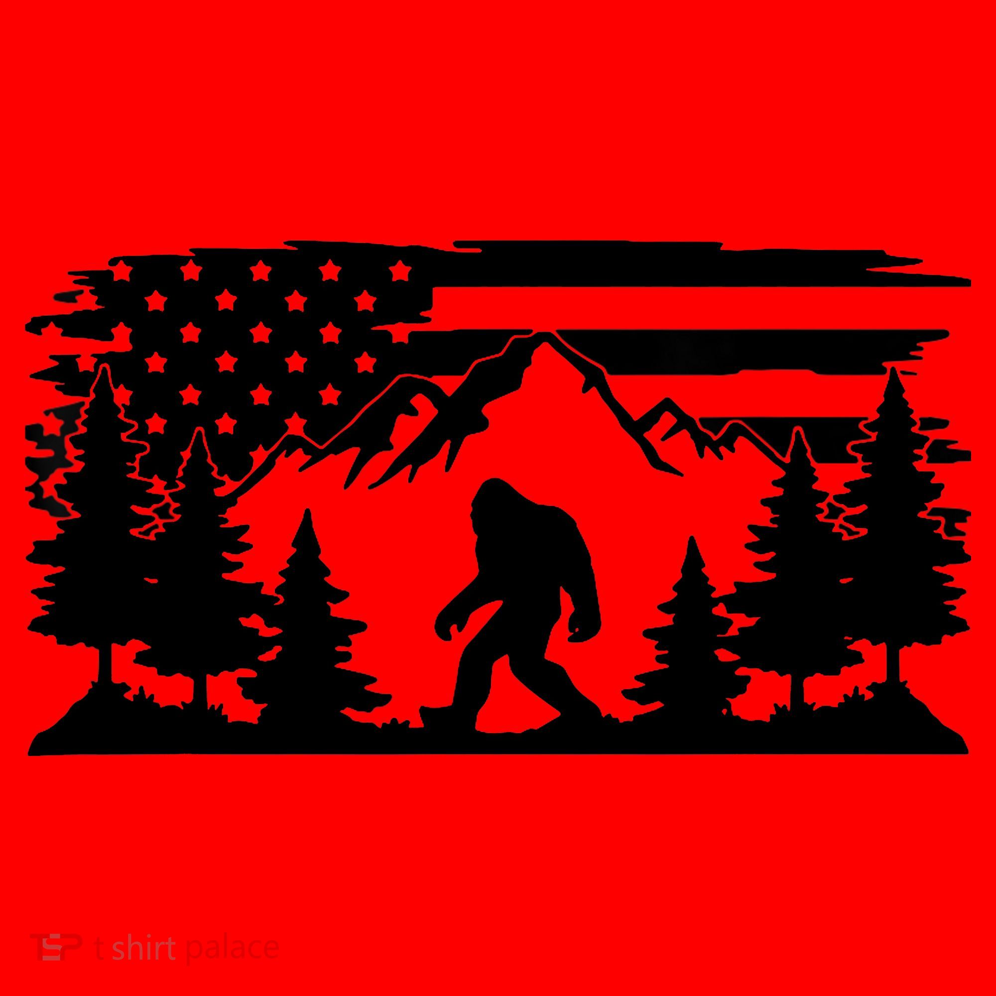Funny Bigfoot USA Flag Sasquatch Women Gift Santa Hat