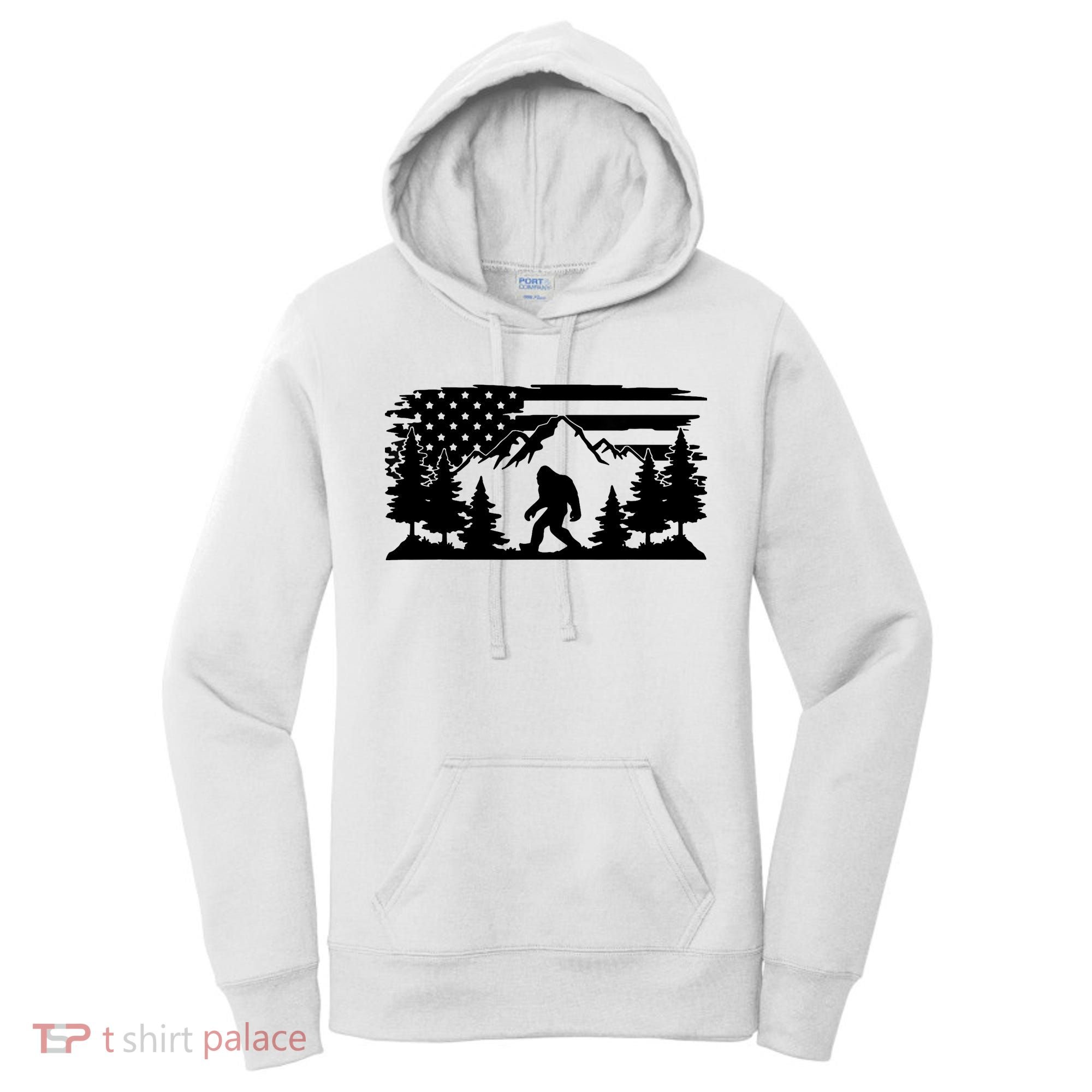 Funny Bigfoot USA Flag Sasquatch Women Gift Women's Hoodie