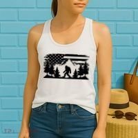 Funny Bigfoot USA Flag Sasquatch Women Gift Women's Tank Top thumb 2