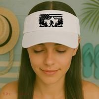 Funny Bigfoot USA Flag Sasquatch Women Gift Visor thumb 2