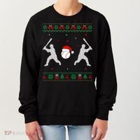 Funny Baseball Ugly Christmas Sweater Xmas Baseball Player Women's Sweatshirt thumb 0