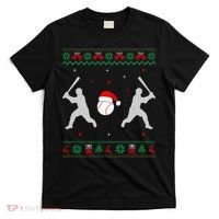 Funny Baseball Ugly Christmas Sweater Xmas Baseball Player T-Shirt thumb 0