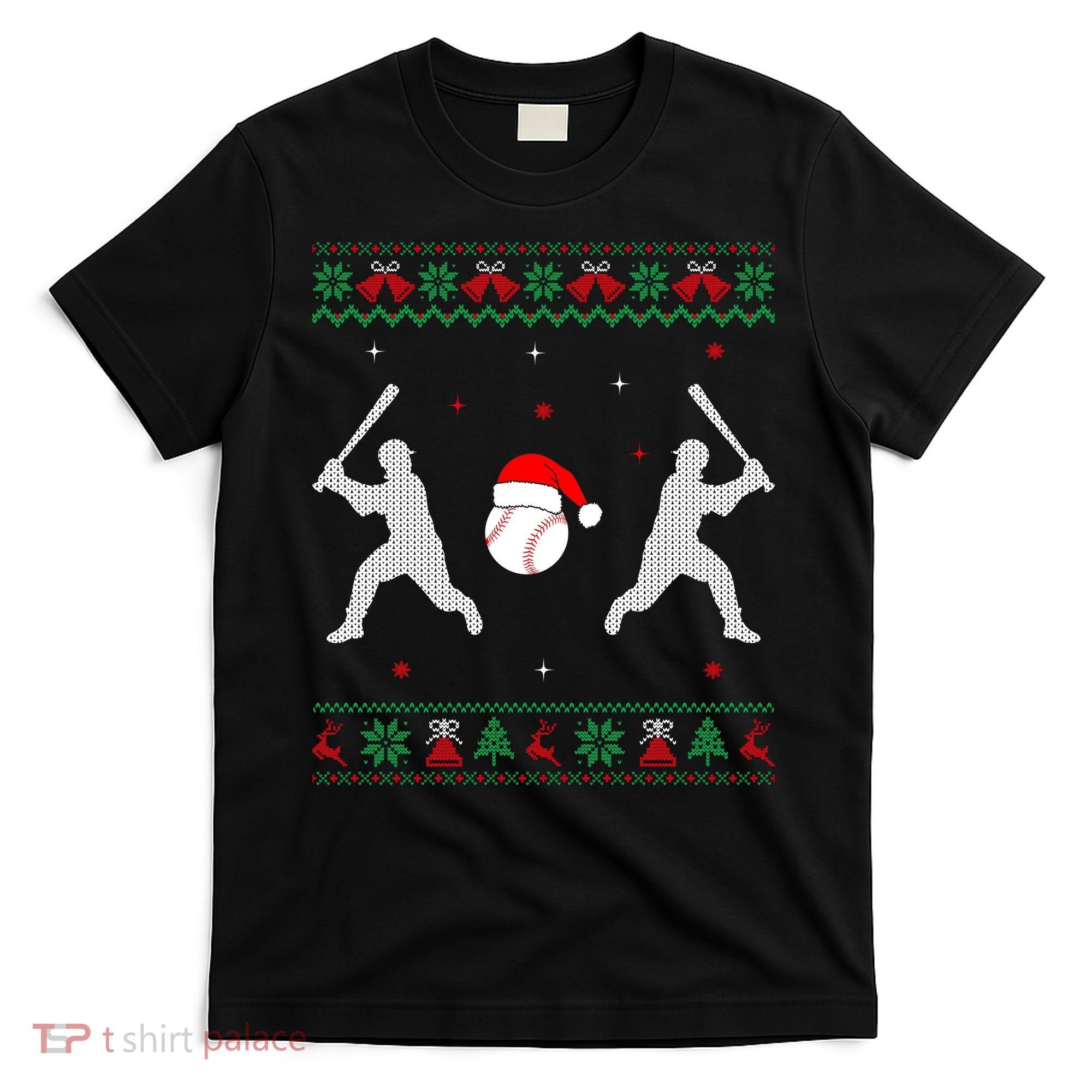 Funny Baseball Ugly Christmas Sweater Xmas Baseball Player T-Shirt