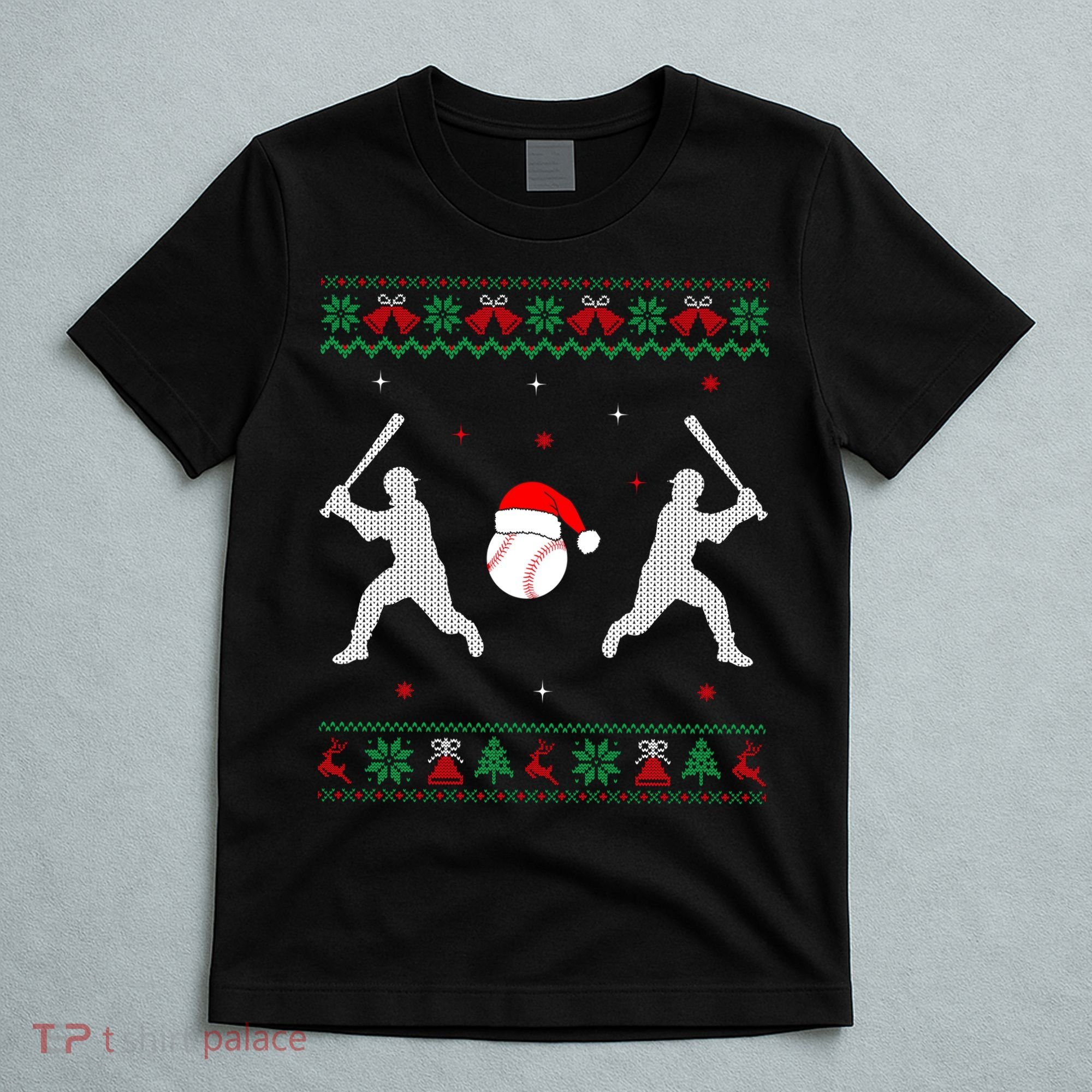 Funny Baseball Ugly Christmas Sweater Xmas Baseball Player T-Shirt