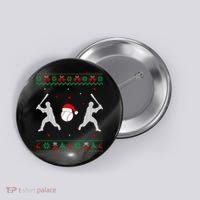Funny Baseball Ugly Christmas Sweater Xmas Baseball Player Button thumb 0