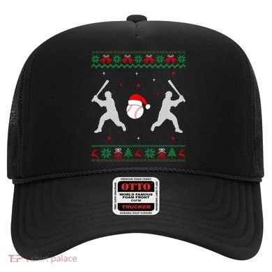 Funny Baseball Ugly Christmas Sweater Xmas Baseball Player Hat