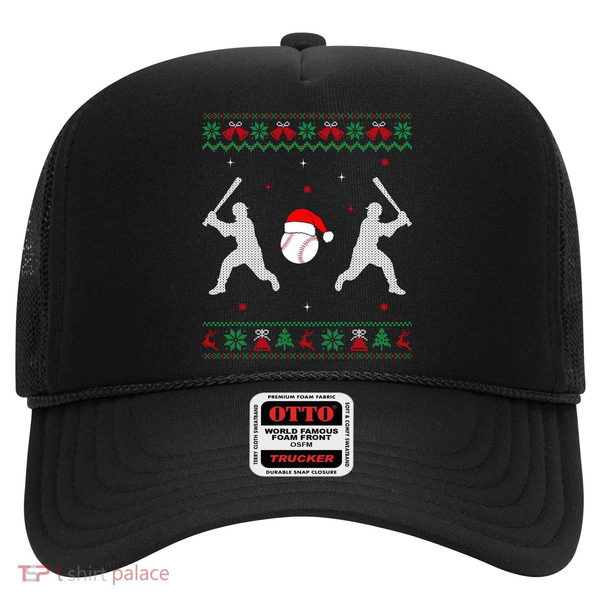 Funny Baseball Ugly Christmas Sweater Xmas Baseball Player Hat