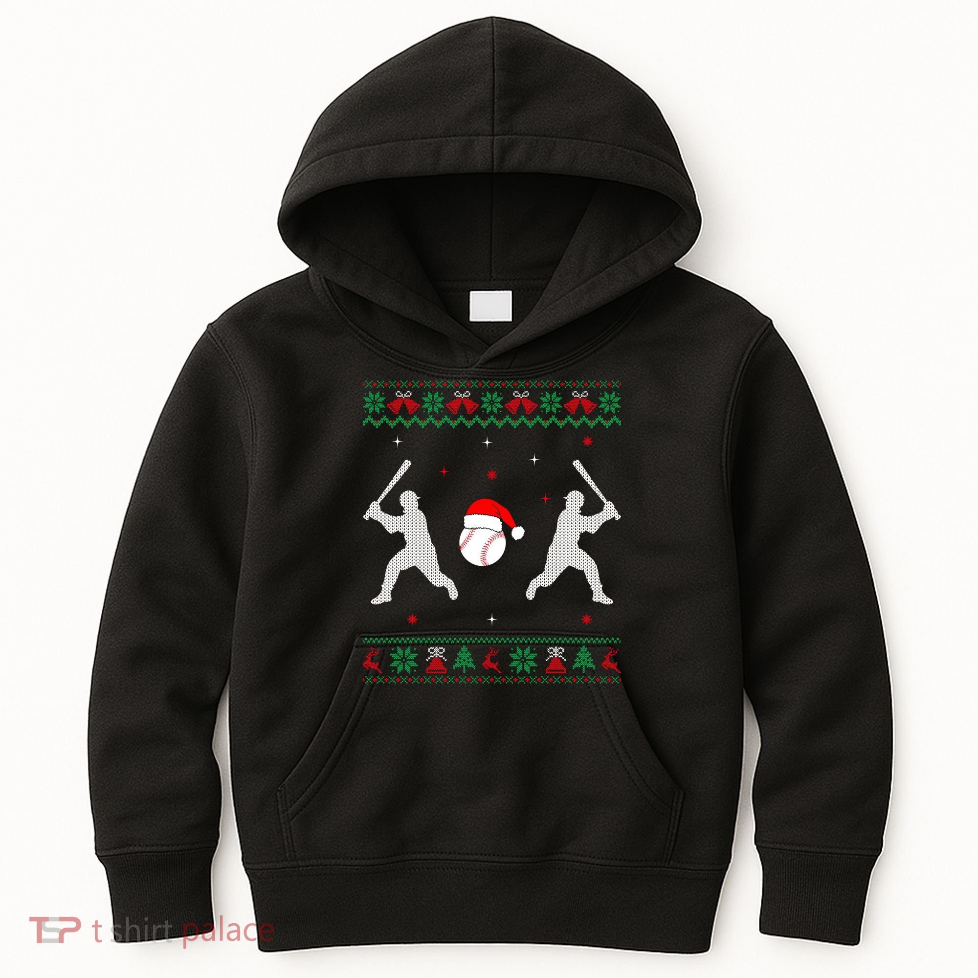 Funny Baseball Ugly Christmas Sweater Xmas Baseball Player Kids Hoodie