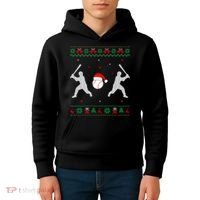 Funny Baseball Ugly Christmas Sweater Xmas Baseball Player Kids Hoodie thumb 4