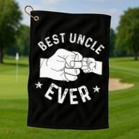 Funny Best Uncle Ever Fist Bump Golf Towel thumb 1