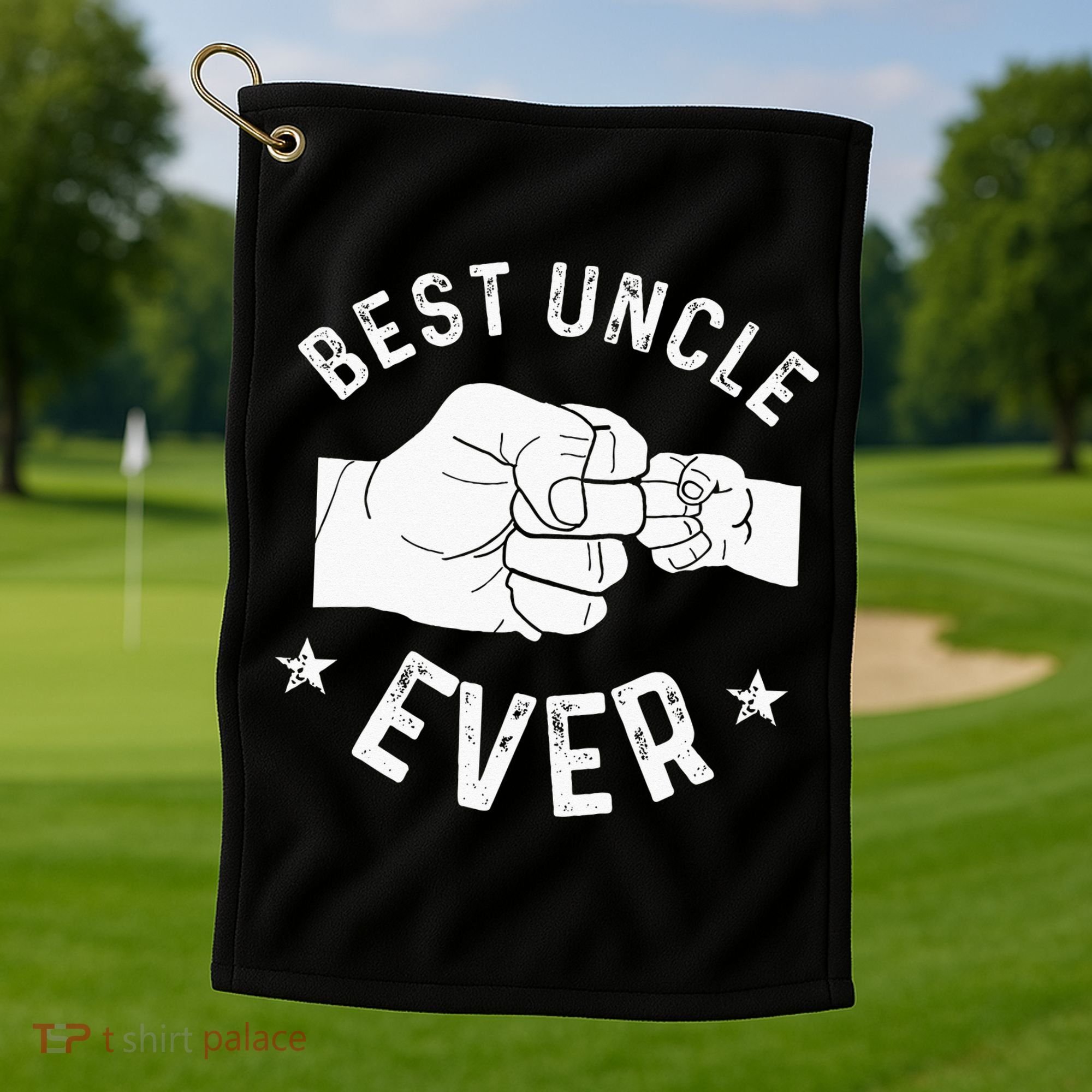 Funny Best Uncle Ever Fist Bump Golf Towel