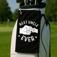 Funny Best Uncle Ever Fist Bump Golf Towel thumb 2