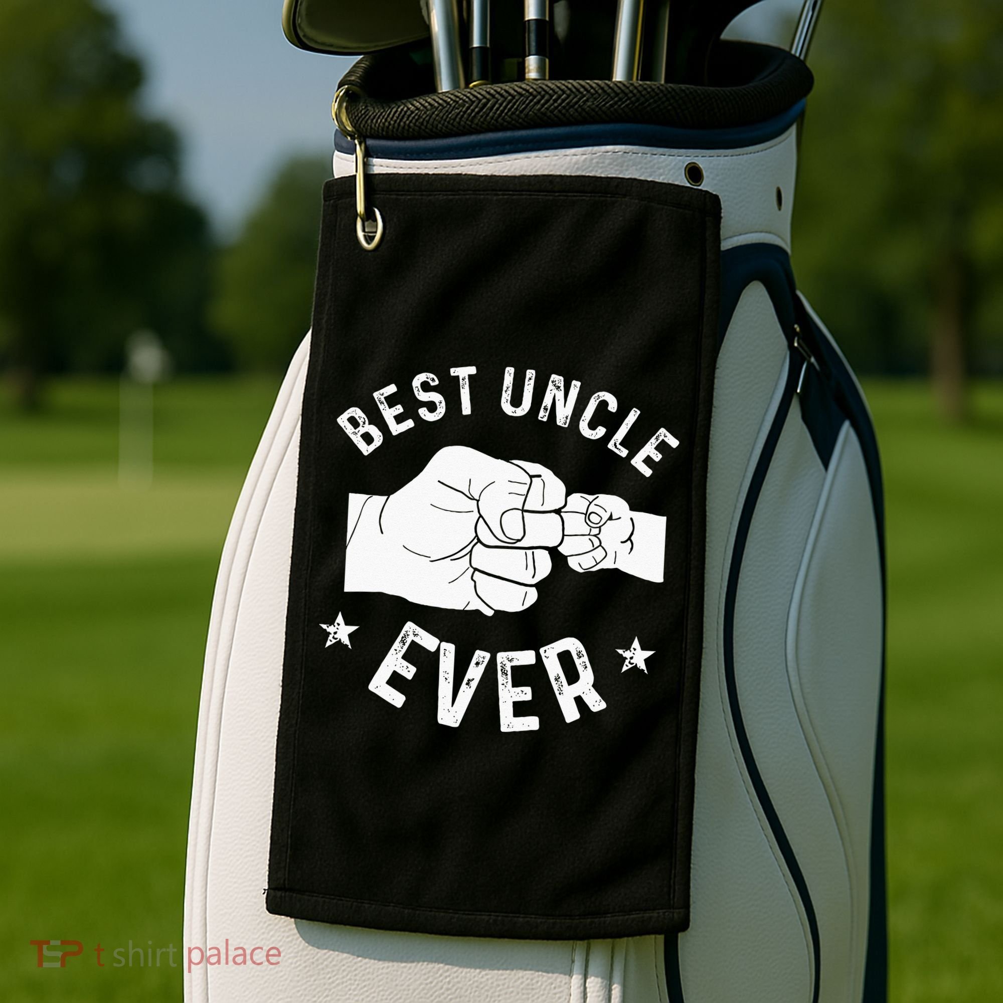 Funny Best Uncle Ever Fist Bump Golf Towel