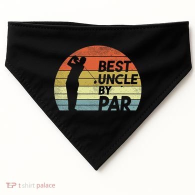 Funny Best Uncle By Par Fathers Day Golf Golfing USA-Made Doggie Bandana