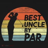 Funny Best Uncle By Par Fathers Day Golf Golfing Button thumb 1