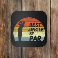Funny Best Uncle By Par Fathers Day Golf Golfing Coaster thumb 0