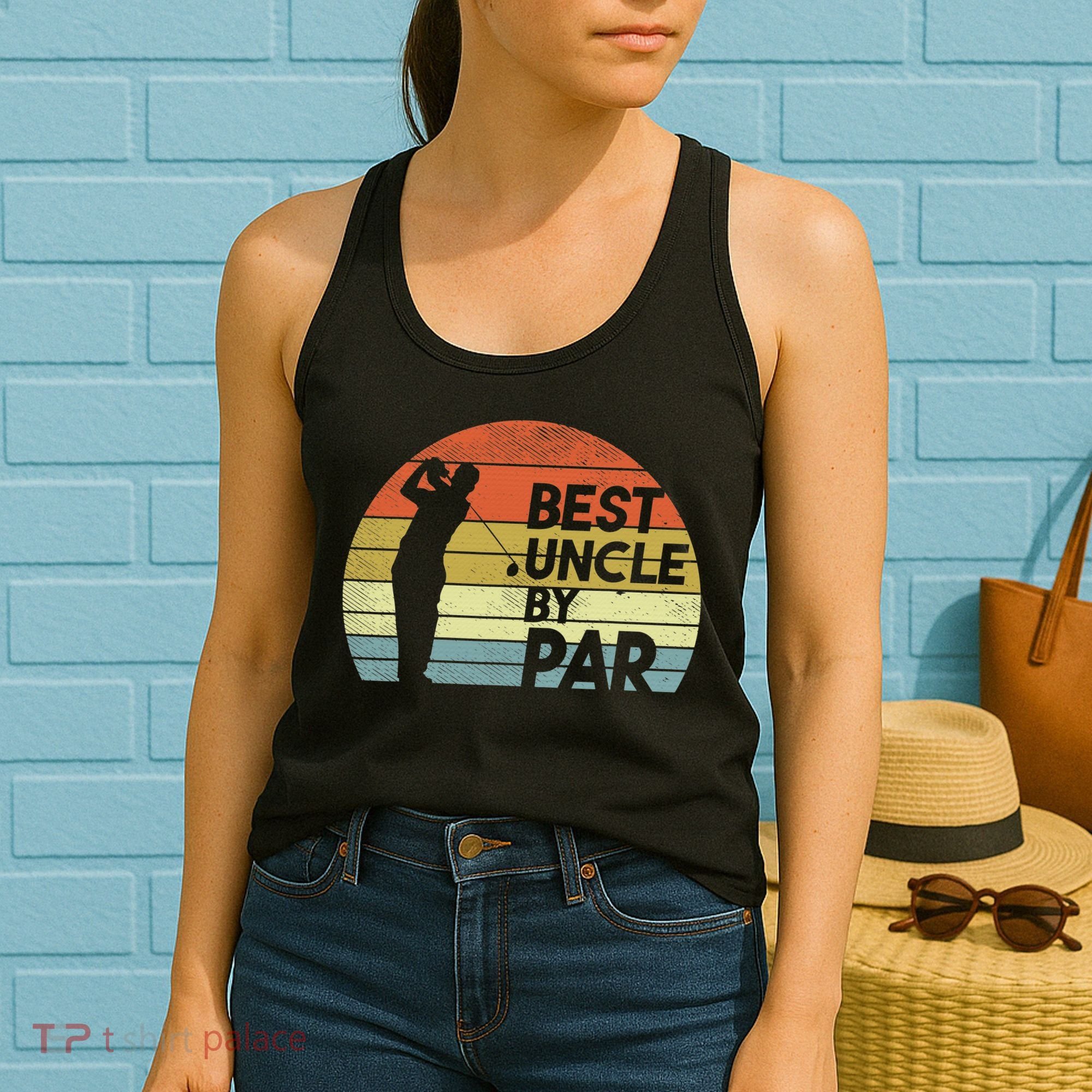 Funny Best Uncle By Par Fathers Day Golf Golfing Women's Tank Top