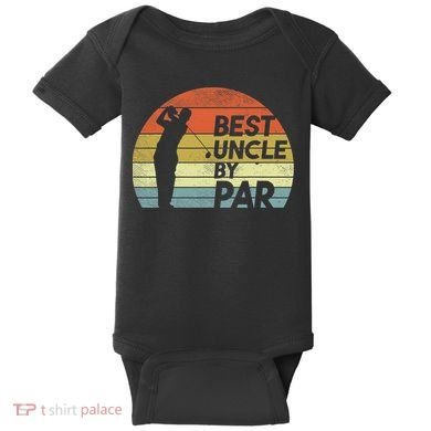 Funny Best Uncle By Par Fathers Day Golf Golfing Baby Bodysuit