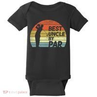 Funny Best Uncle By Par Fathers Day Golf Golfing Baby Bodysuit thumb 0
