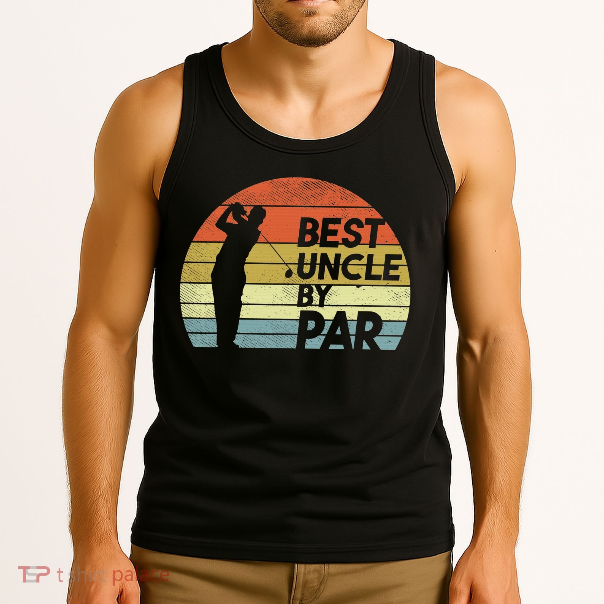 Funny Best Uncle By Par Fathers Day Golf Golfing Tank Top