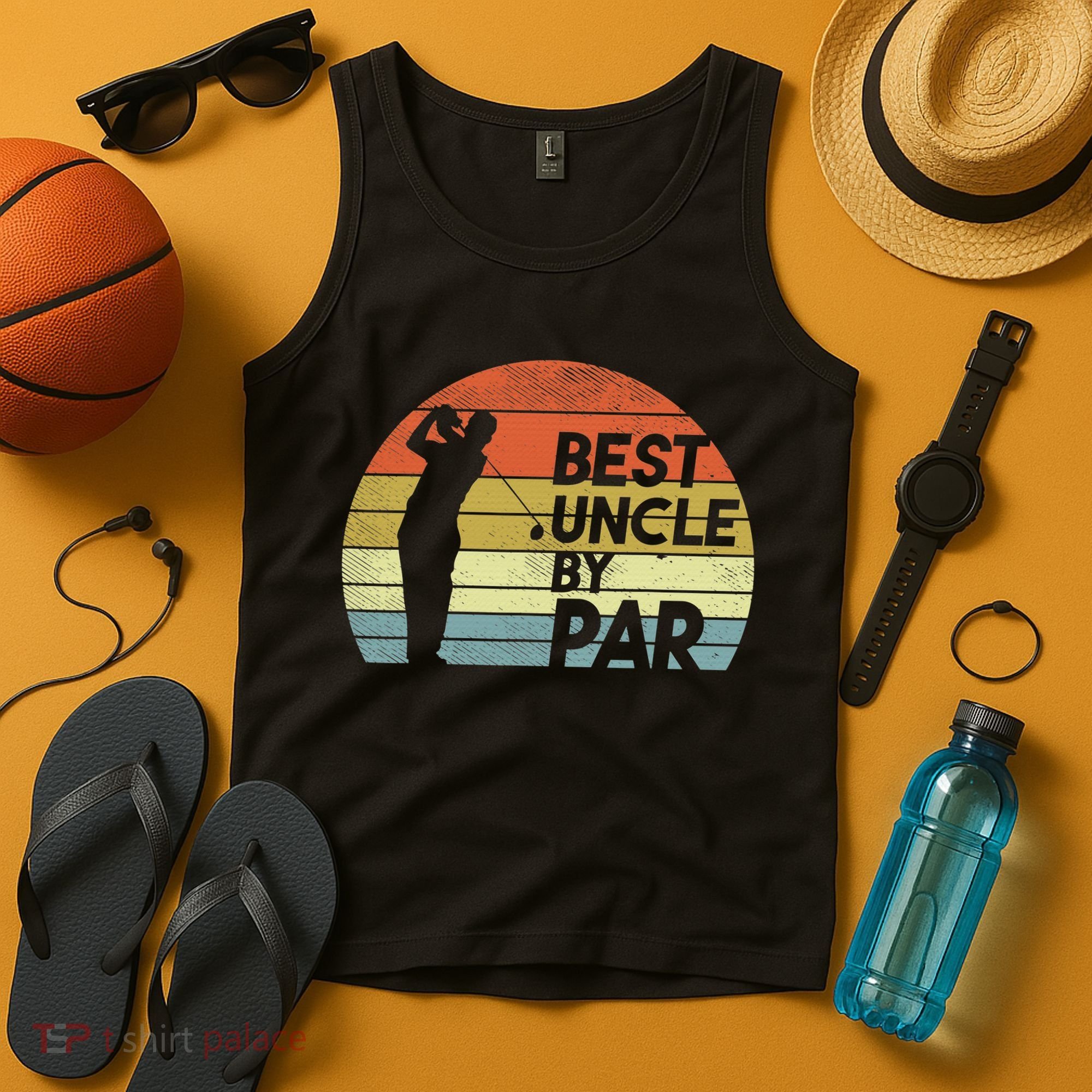 Funny Best Uncle By Par Fathers Day Golf Golfing Tank Top
