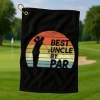 Funny Best Uncle By Par Fathers Day Golf Golfing Golf Towel thumb 1