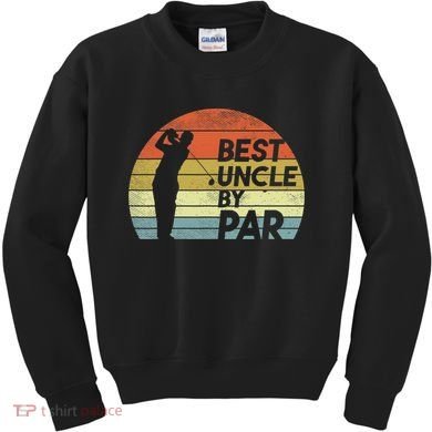 Funny Best Uncle By Par Fathers Day Golf Golfing Kids Sweatshirt