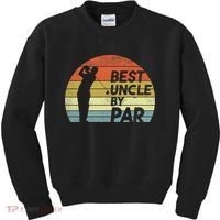 Funny Best Uncle By Par Fathers Day Golf Golfing Kids Sweatshirt thumb 0