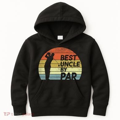 Funny Best Uncle By Par Fathers Day Golf Golfing Kids Hoodie