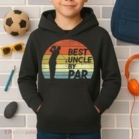 Funny Best Uncle By Par Fathers Day Golf Golfing Kids Hoodie thumb 2