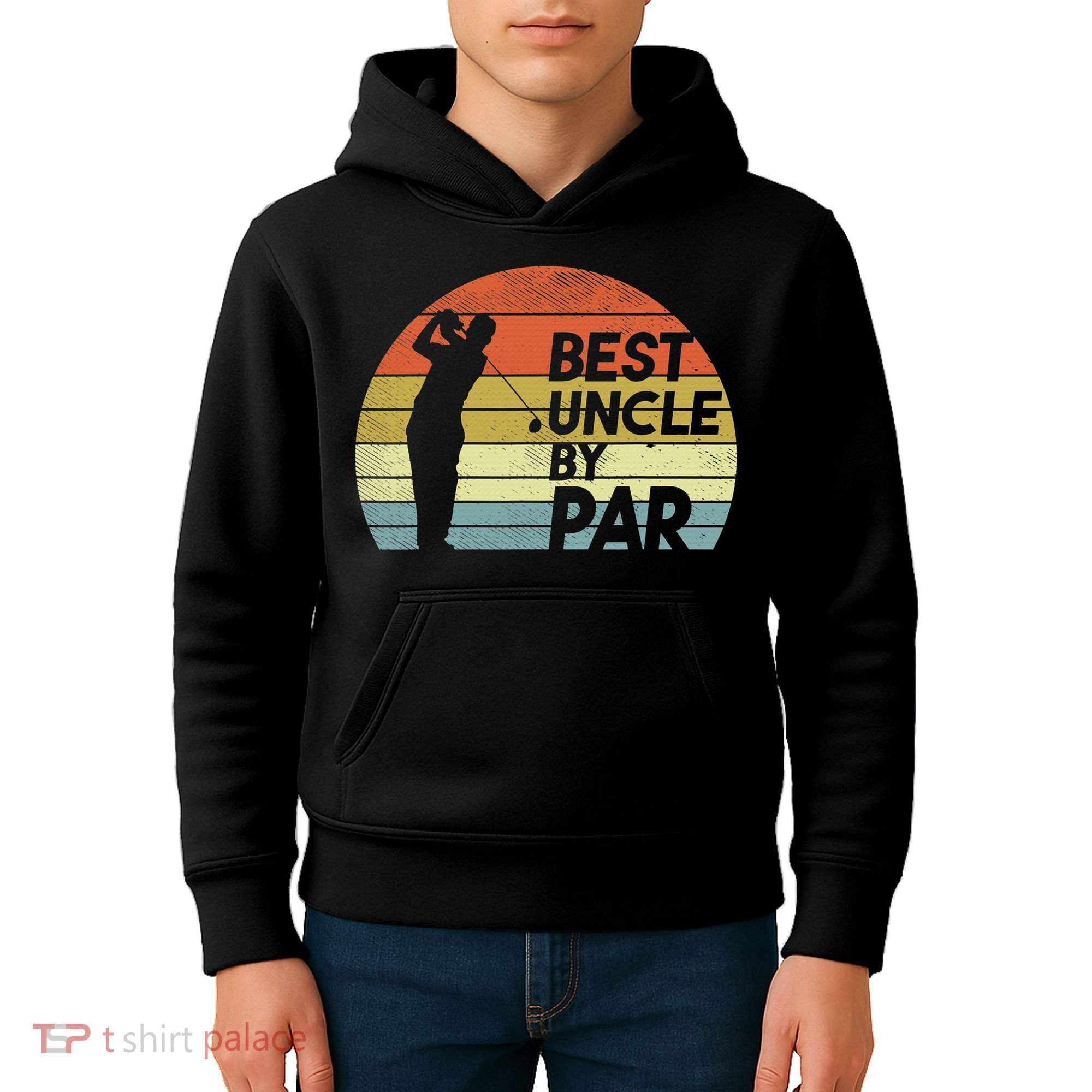 Funny Best Uncle By Par Fathers Day Golf Golfing Kids Hoodie