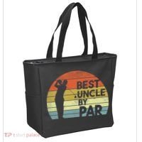 Funny Best Uncle By Par Fathers Day Golf Golfing Tote Bag thumb 2