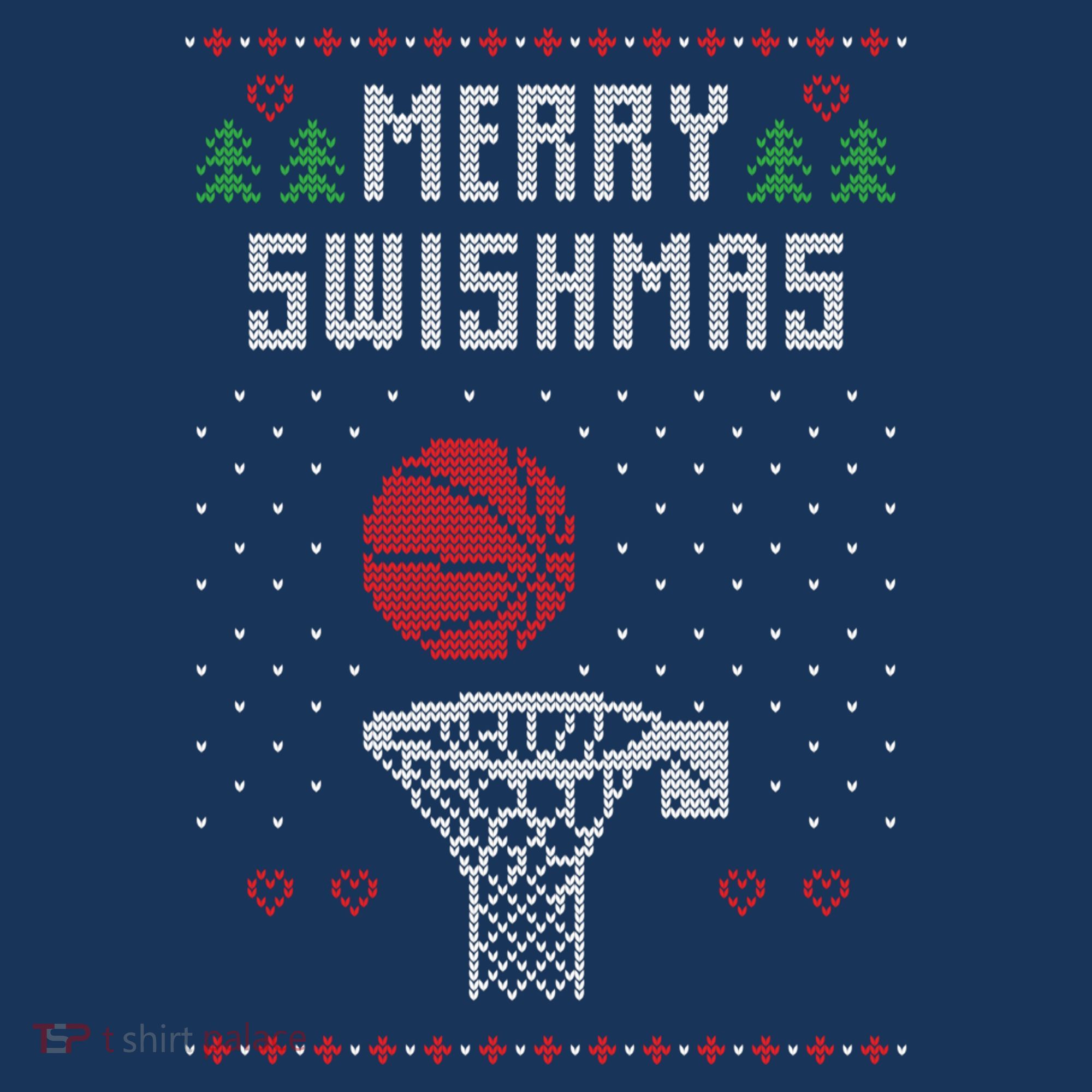 Funny Basketball Ugly Christmas Sweater Gift Merry Swishmas Women's Sweatshirt