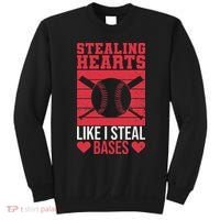 Funny Baseball Valentines Stealing Hearts Like I Steal Bases Sweatshirt thumb 0