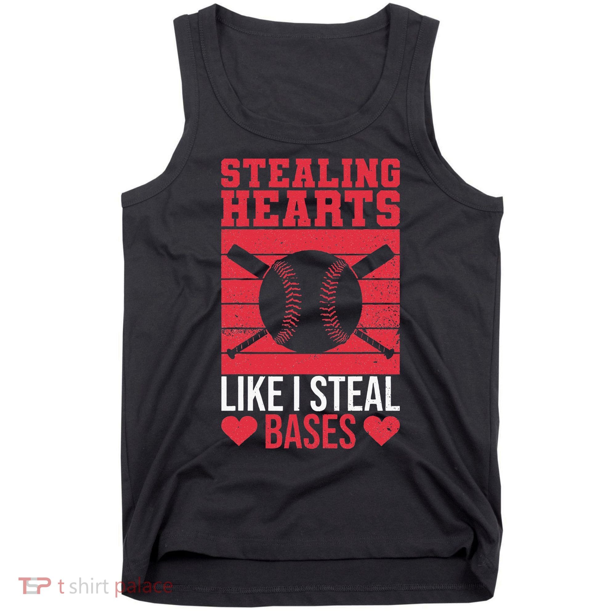 Funny Baseball Valentines Stealing Hearts Like I Steal Bases Tank Top