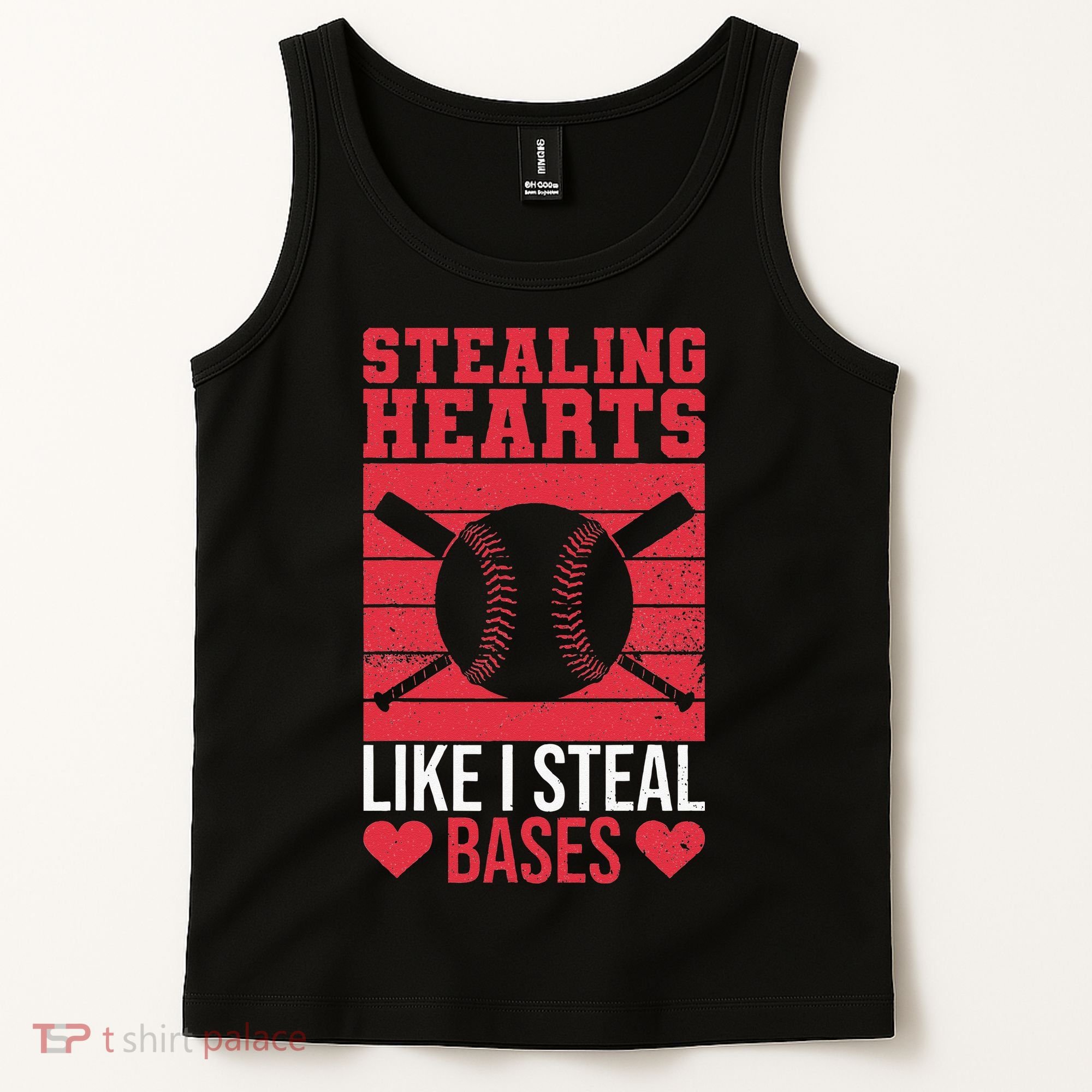 Funny Baseball Valentines Stealing Hearts Like I Steal Bases Tank Top