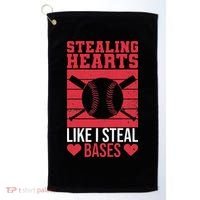 Funny Baseball Valentines Stealing Hearts Like I Steal Bases Golf Towel thumb 0