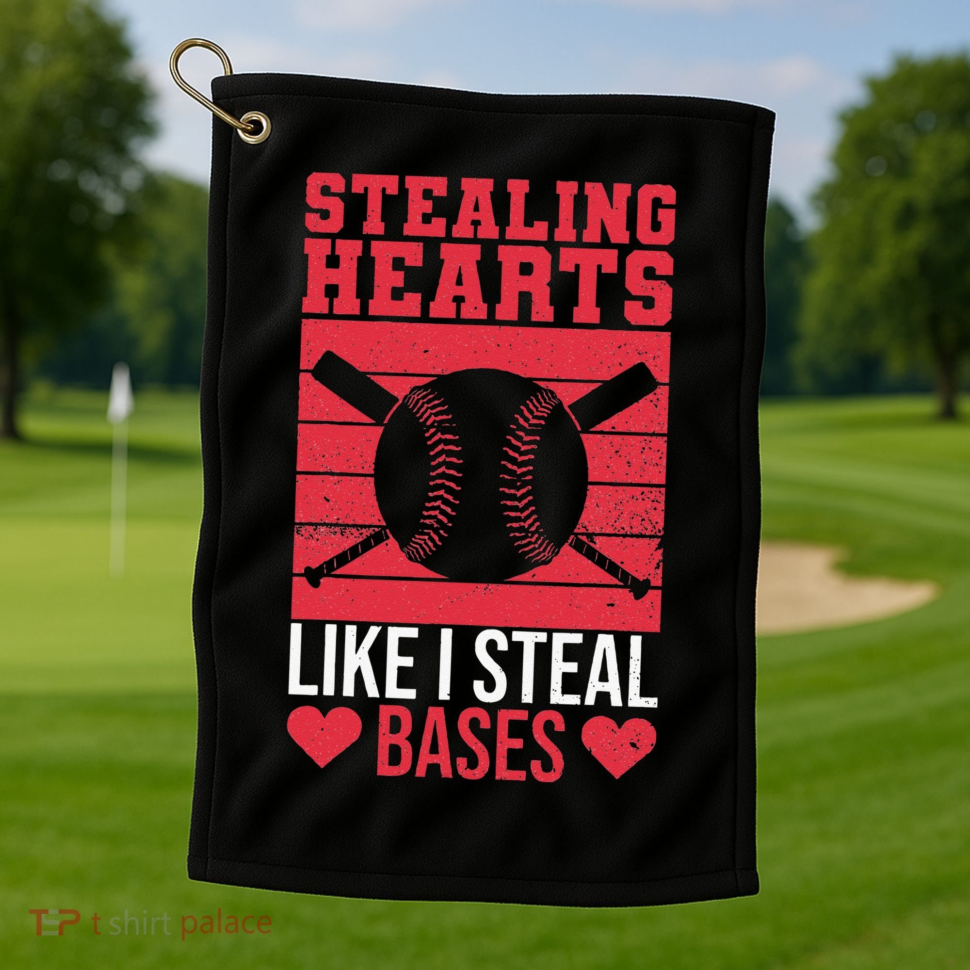 Funny Baseball Valentines Stealing Hearts Like I Steal Bases Golf Towel