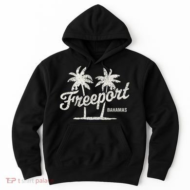 Freeport Bahamas Vintage 70s Palm Trees Graphic Hoodie