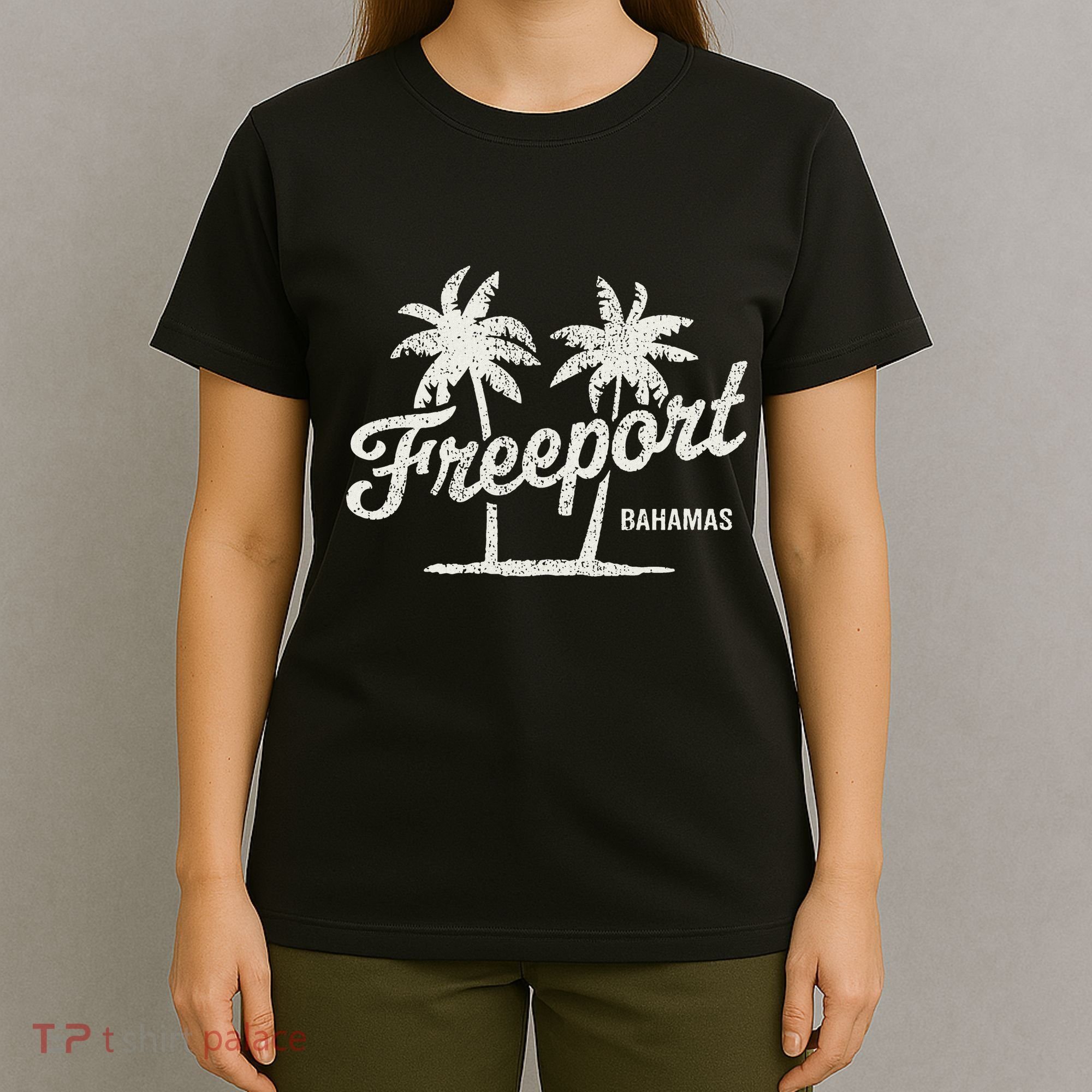 Freeport Bahamas Vintage 70s Palm Trees Graphic T-Shirt
