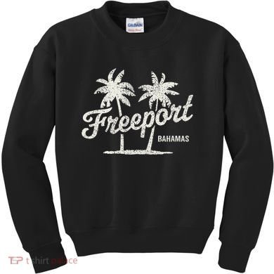 Freeport Bahamas Vintage 70s Palm Trees Graphic Kids Sweatshirt