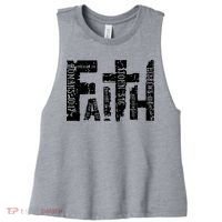 Faith Bible Verse Christian Quote Women's Racerback Cropped Tank thumb 0