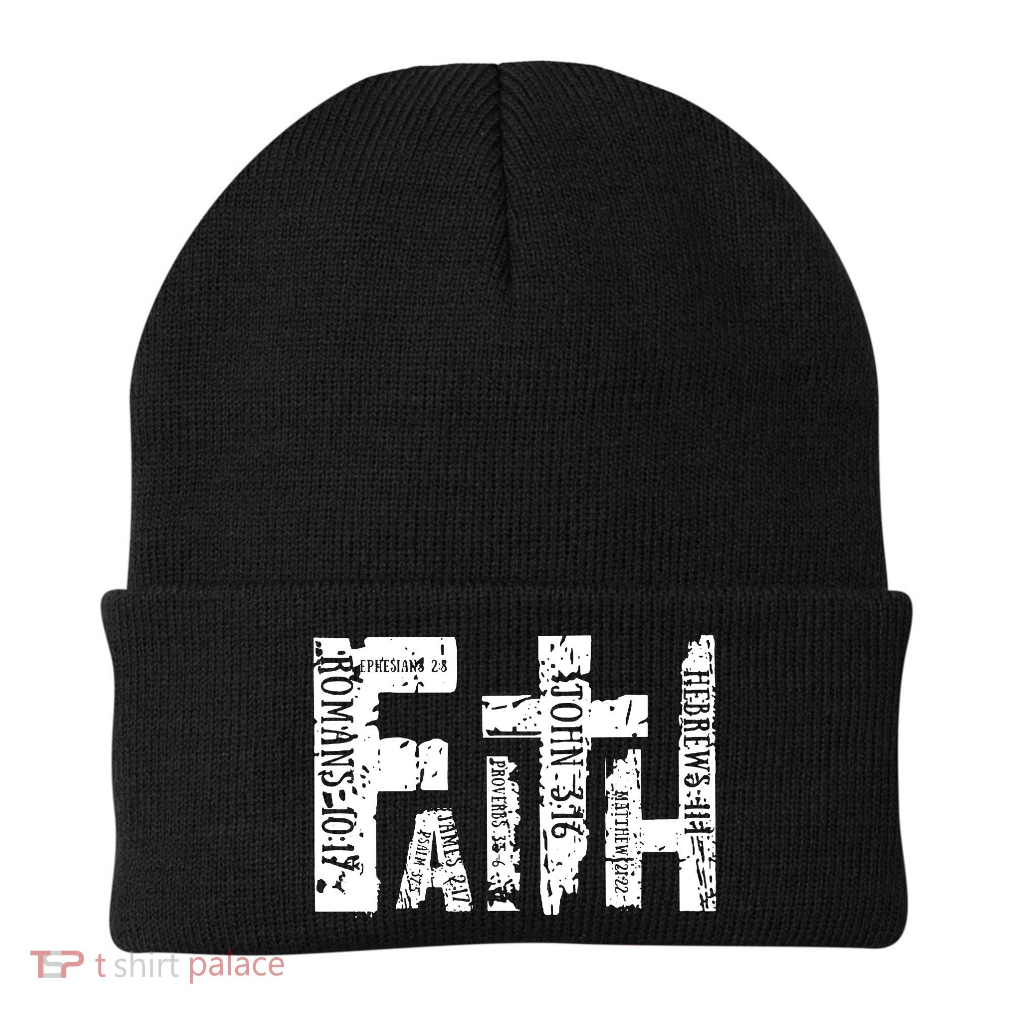 Faith Bible Verse Christian Quote Beanie