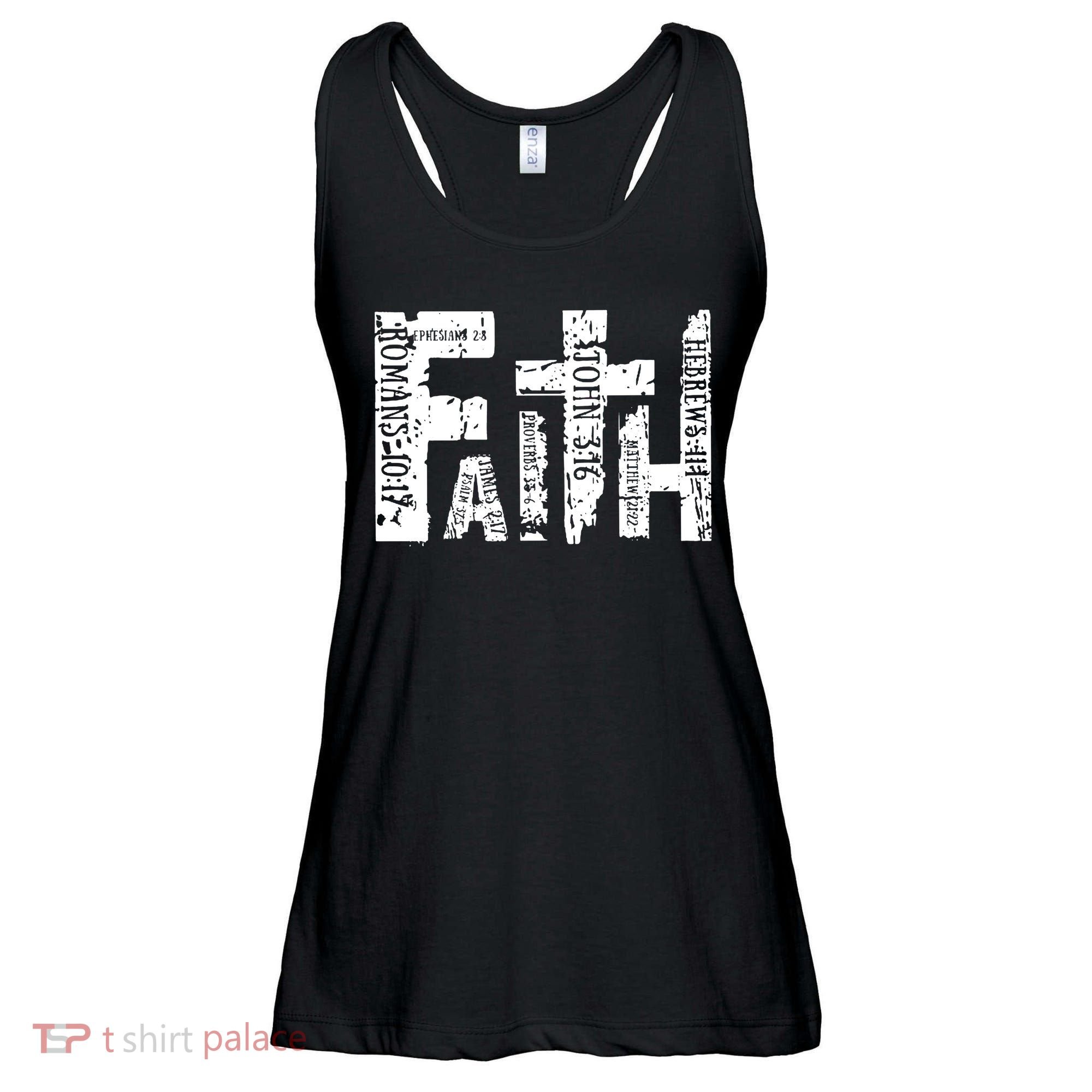 Faith Bible Verse Christian Quote Ladies Essential Flowy Tank