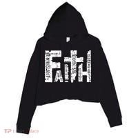 Faith Bible Verse Christian Quote Crop Fleece Hoodie thumb 0