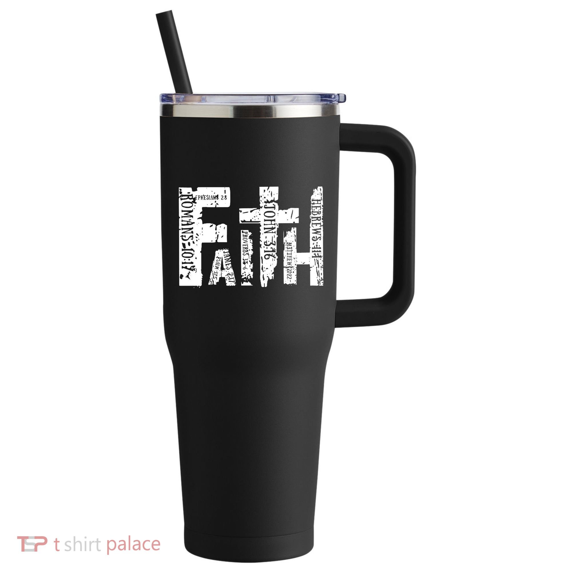Faith Bible Verse Christian Quote 40oz Vacuum Insulated Stainless Steel Travel Tumbler