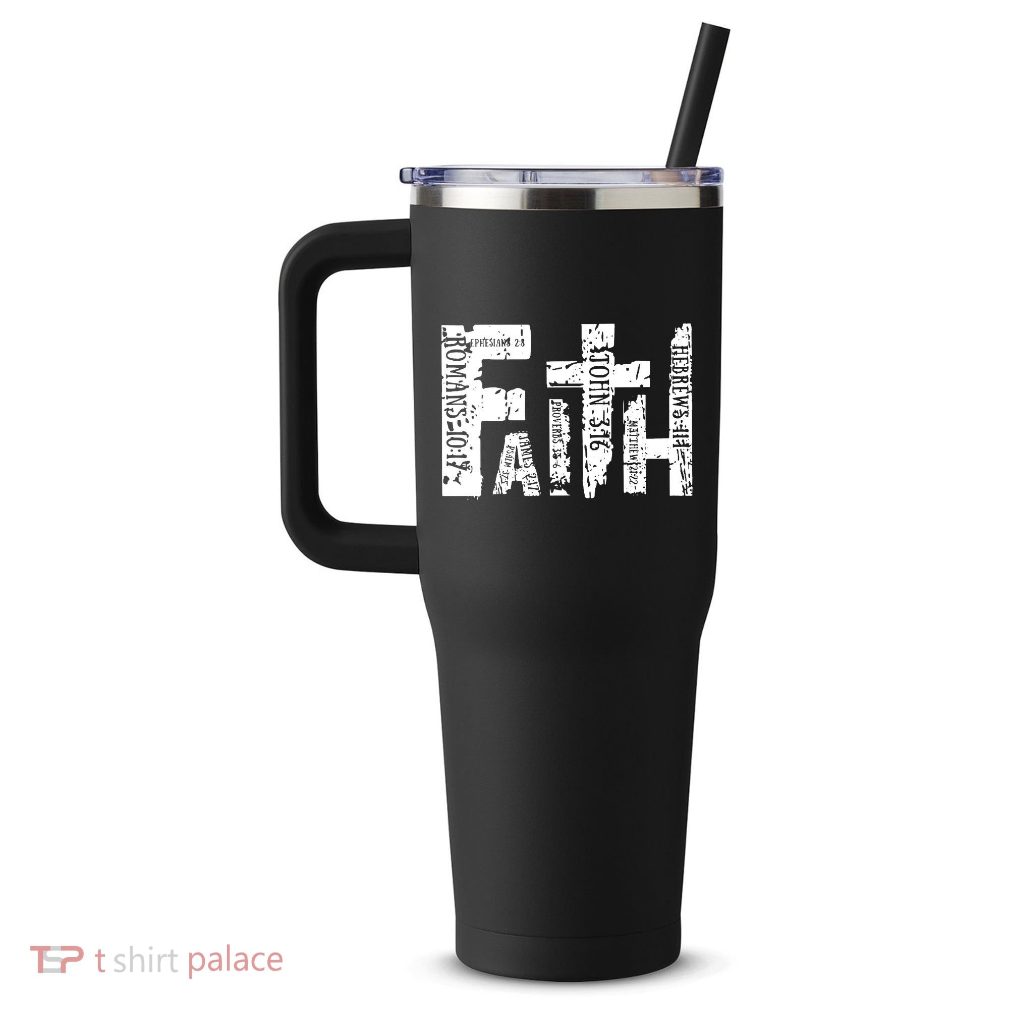 Faith Bible Verse Christian Quote 40oz Vacuum Insulated Stainless Steel Travel Tumbler