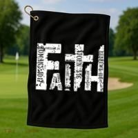Faith Bible Verse Christian Quote Golf Towel thumb 1