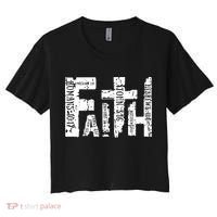 Faith Bible Verse Christian Quote Women's Crop Top Tee thumb 0