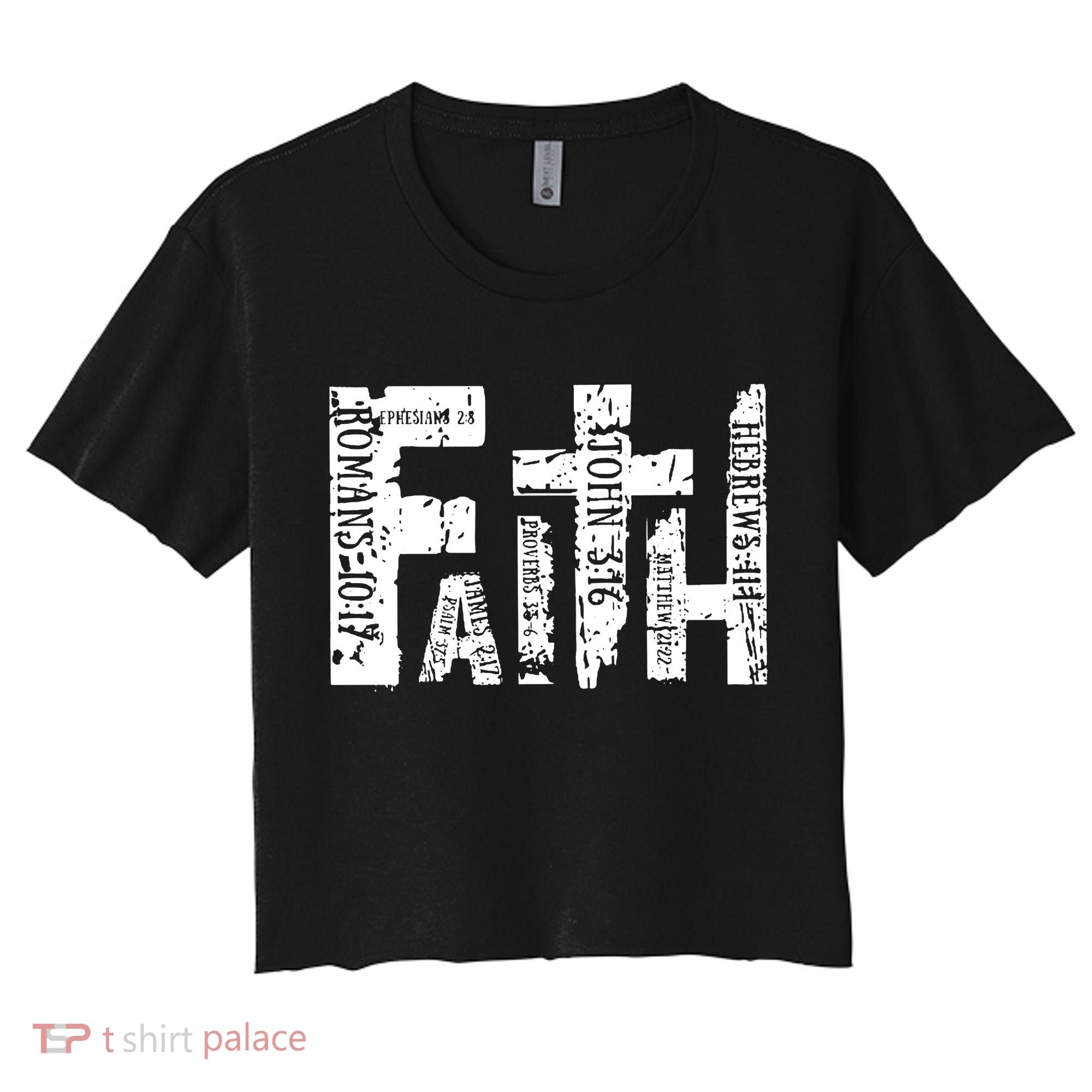 Faith Bible Verse Christian Quote Women's Crop Top Tee